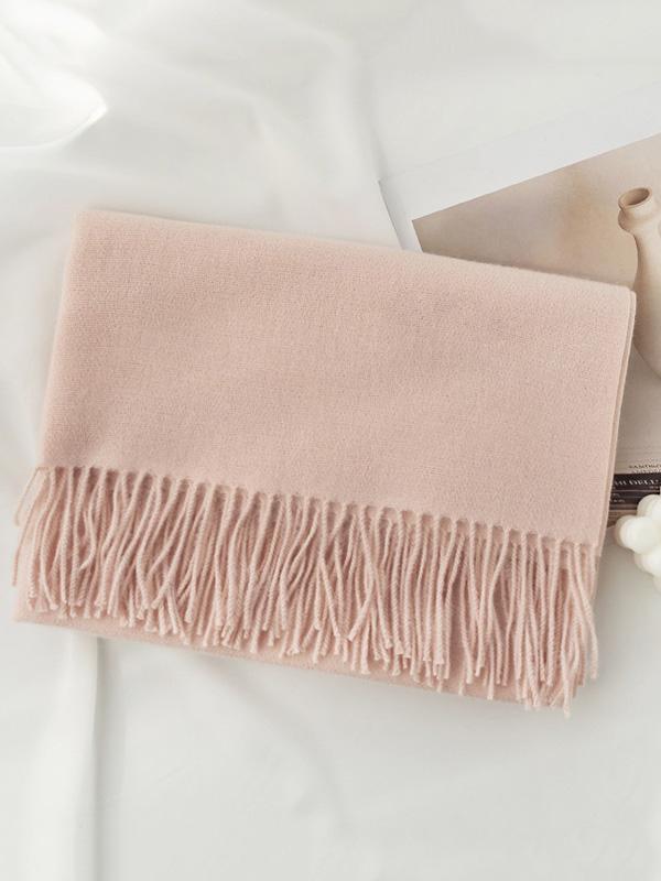 Keep Warm Solid Color Tasseled Shawl&Scarf Product Image