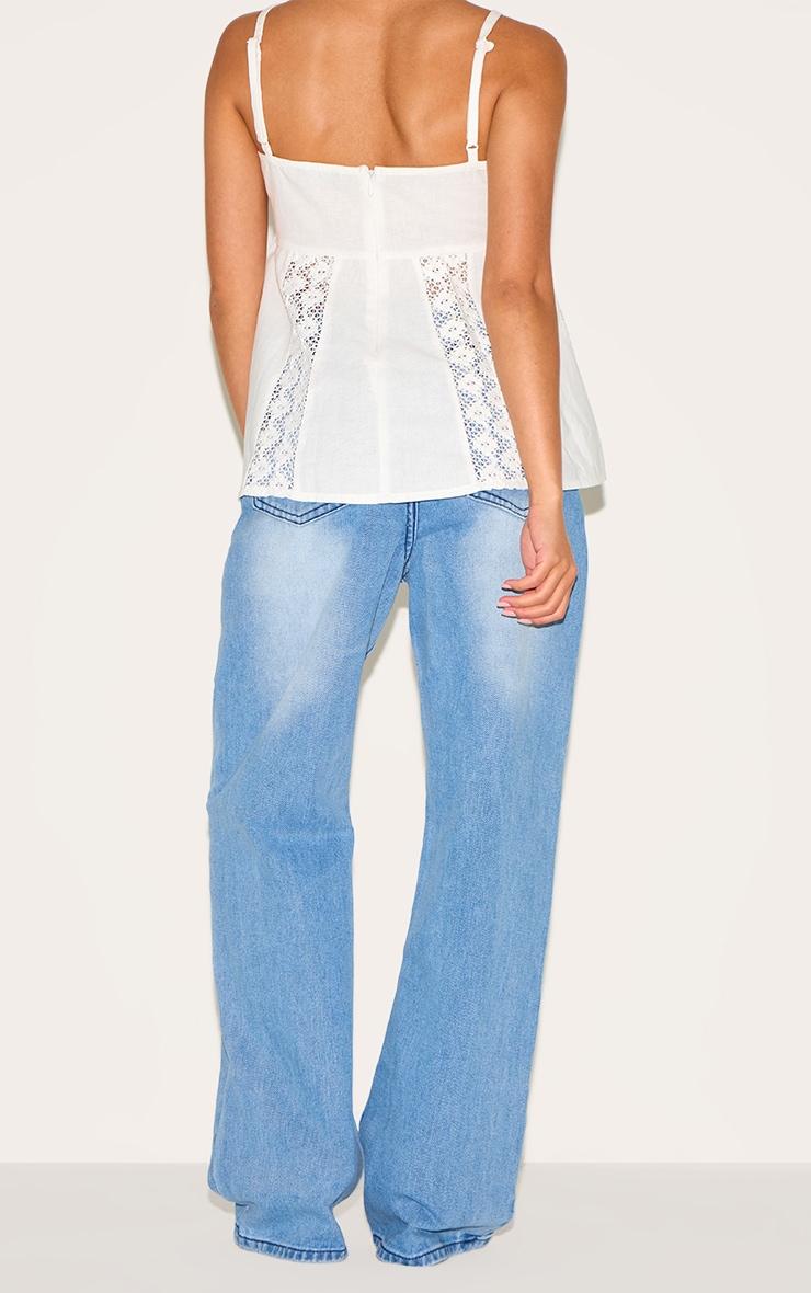 Petite Blue Denim Mid Rise Invisible Waistband Wide Leg Jeans Product Image