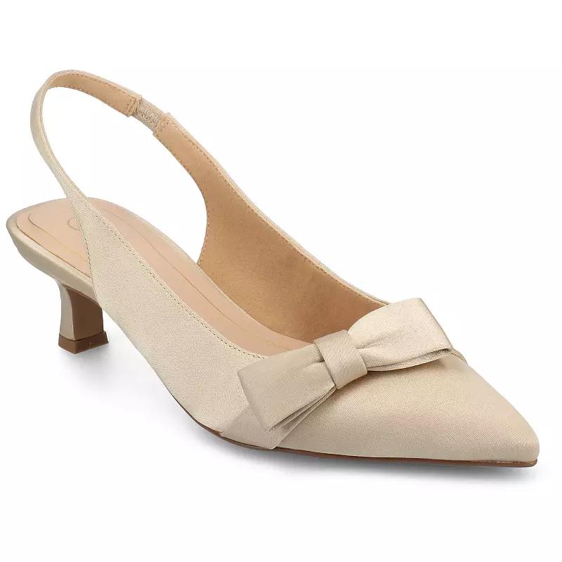 Journee Paloma Women's Sling Back Kitten Heel Pumps,  Product Image