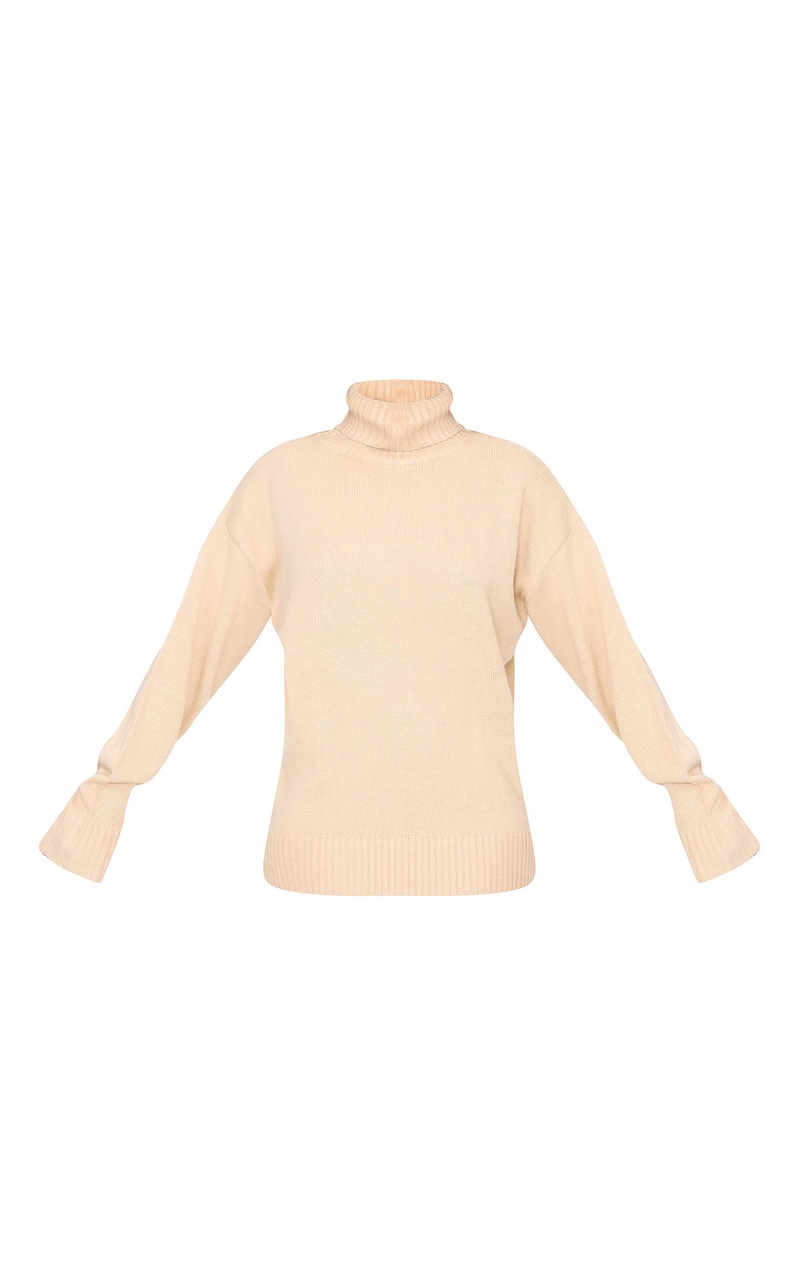 Tall Stone Soft Knit Roll Neck Oversized Sweater Product Image