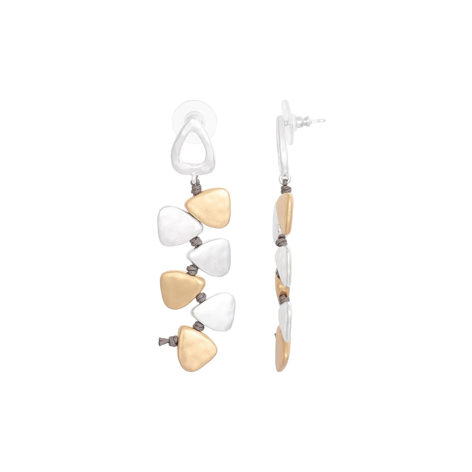 Bella Uno Two Tone Cord Drop Earrings, Womens Product Image