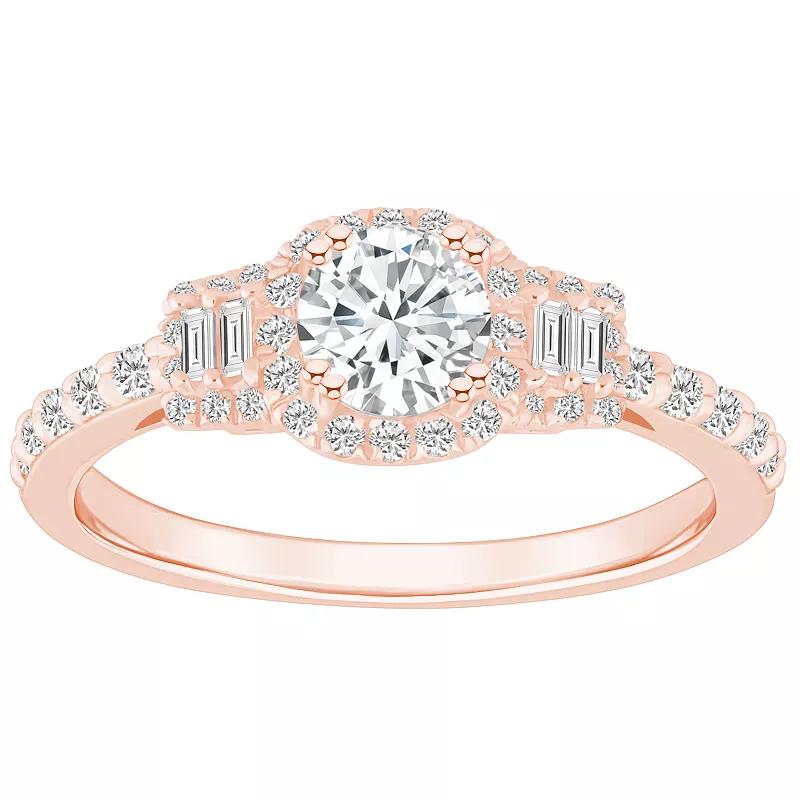 Alyson Layne 14k Gold 3/4 Carat T.W. Diamond Filigree Detail Halo Engagement Ring, Women's, Size: 7.50, 14k White Gold Product Image