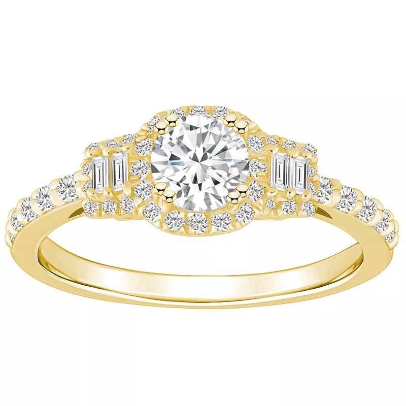 Alyson Layne 14k Gold 3/4 Carat T.W. Diamond Filigree Detail Halo Engagement Ring, Women's, Size: 7.50, 14k White Gold Product Image
