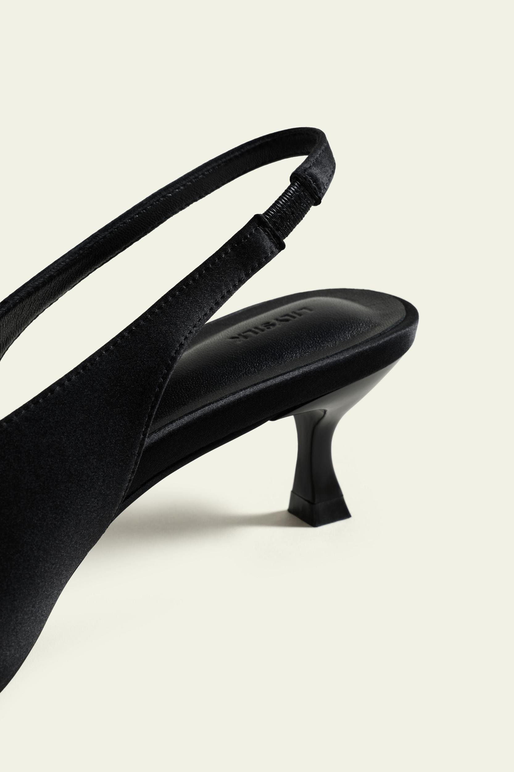 Silk charmeuse Pointed-Toe Slingback Heel Product Image