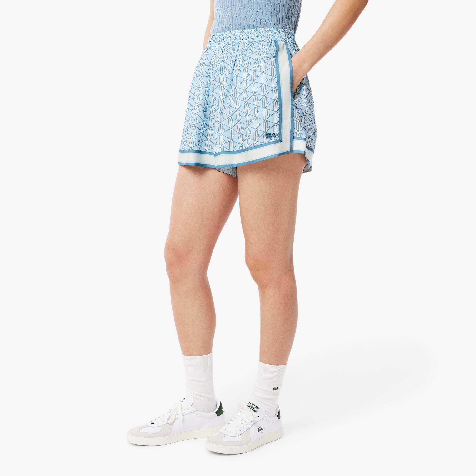 Fluid Monogram Print Shorts Product Image