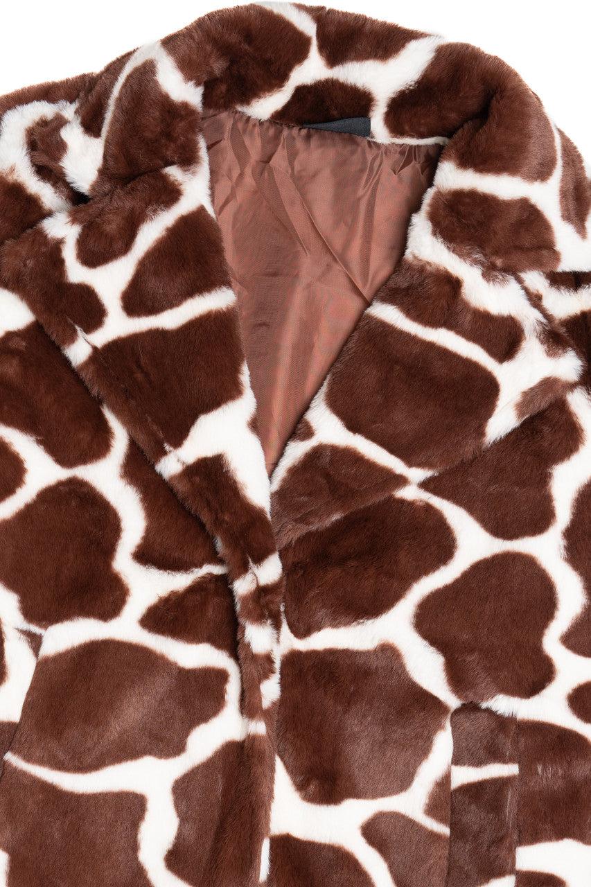 Faux Fur Knee Length Coat Product Image