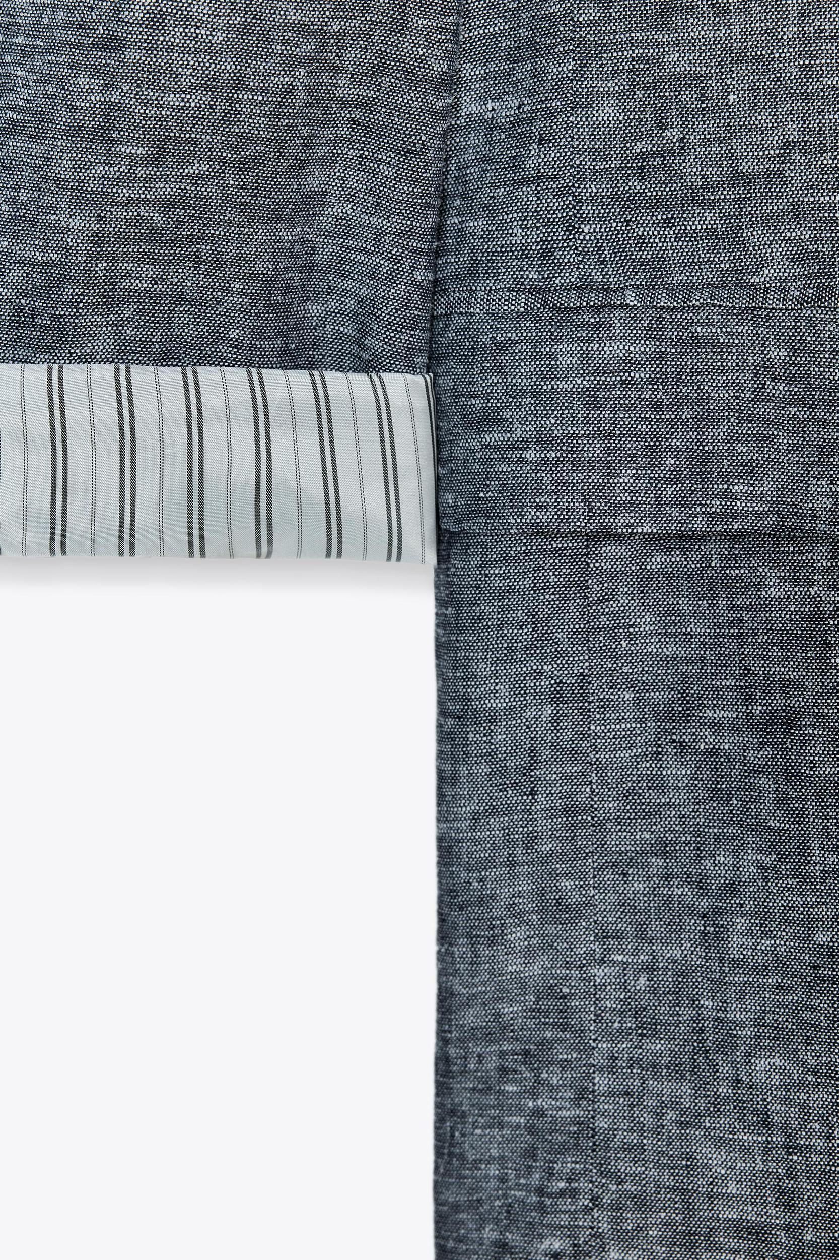 LINEN TURN-UP SLEEVE BLAZER Product Image