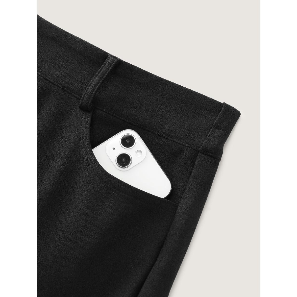 Plus Size Supersoft Stretchy Plain Bootcut Pants Women Black Leisure Bootcut High Rise Casual Pants BloomChic 26/4X Product Image