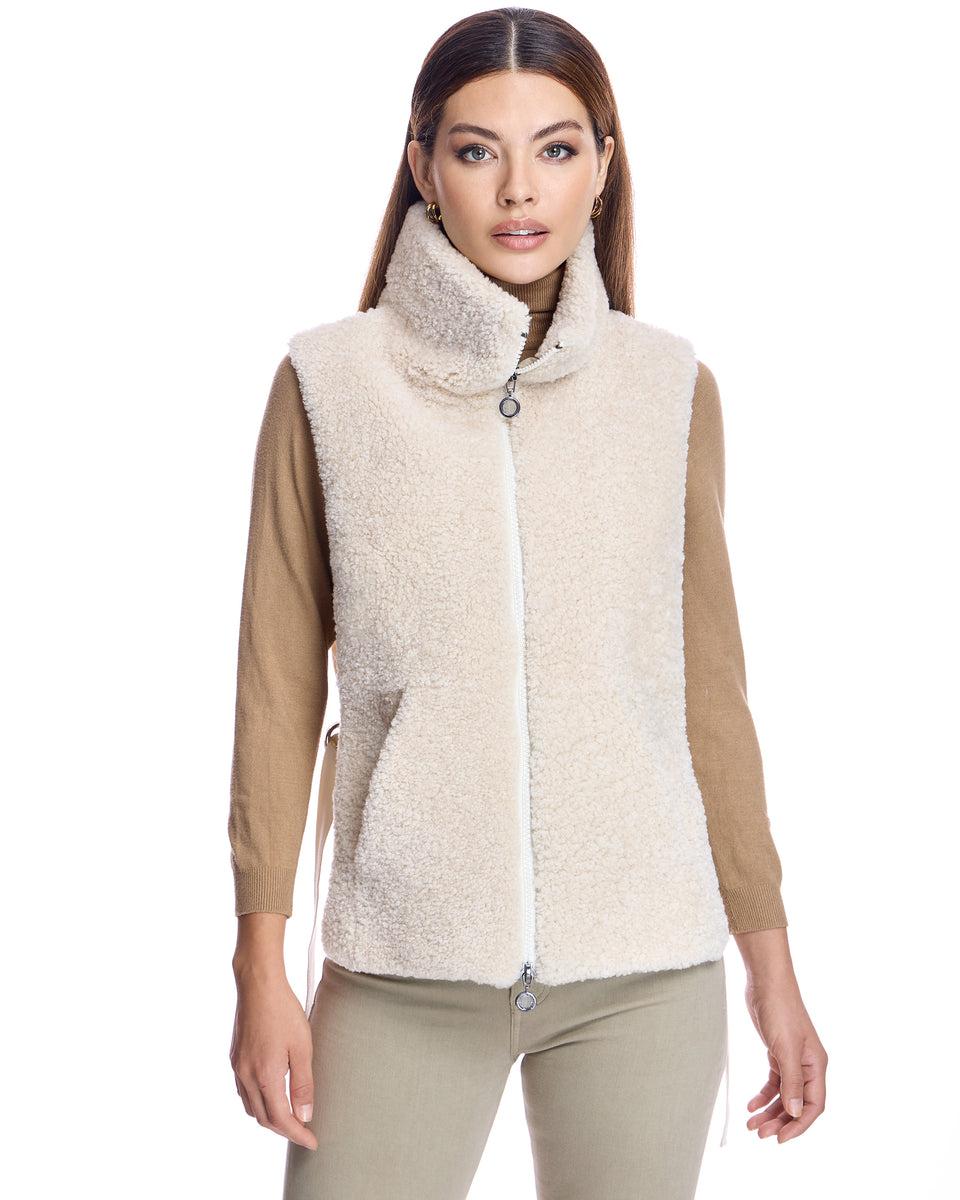Shearling Lamb Vest with Poly Back Product Image