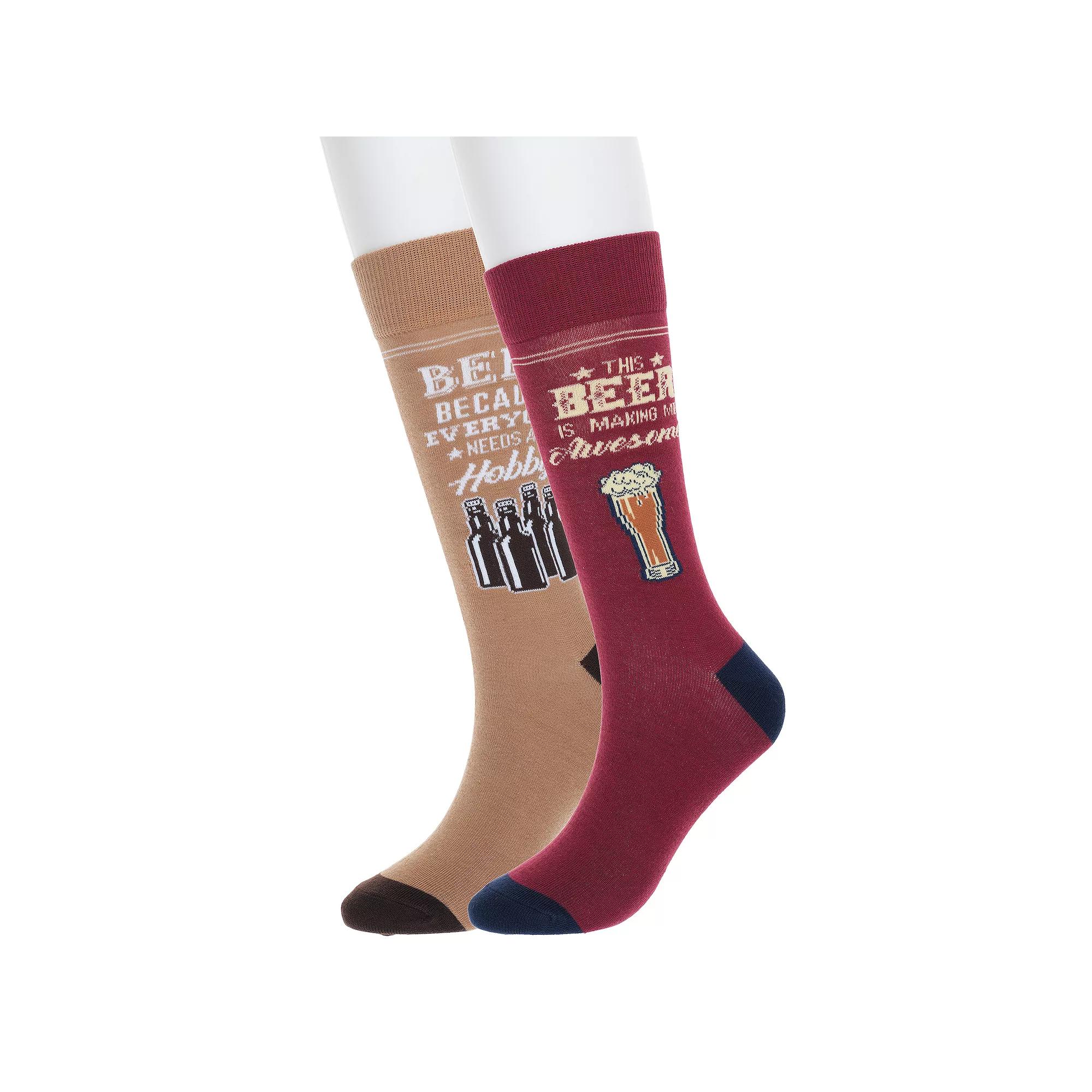 Men's Twisted Toes 2-Pack Novelty Socks, Beer Times Product Image