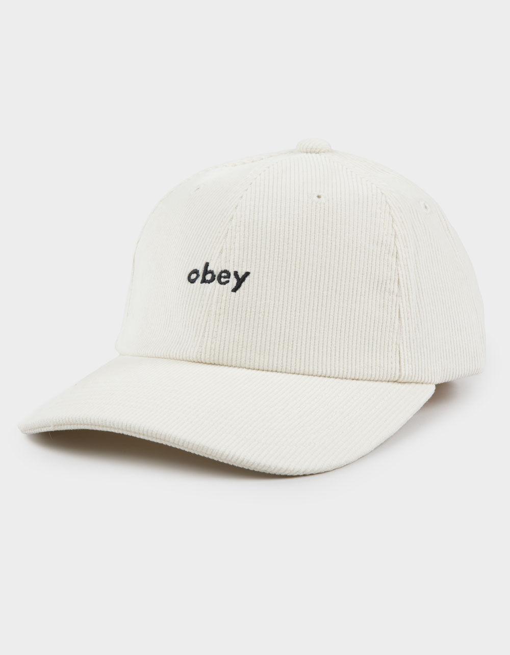 OBEY Lowercase 6 Panel Corduroy Strapback Hat - BROWN Product Image