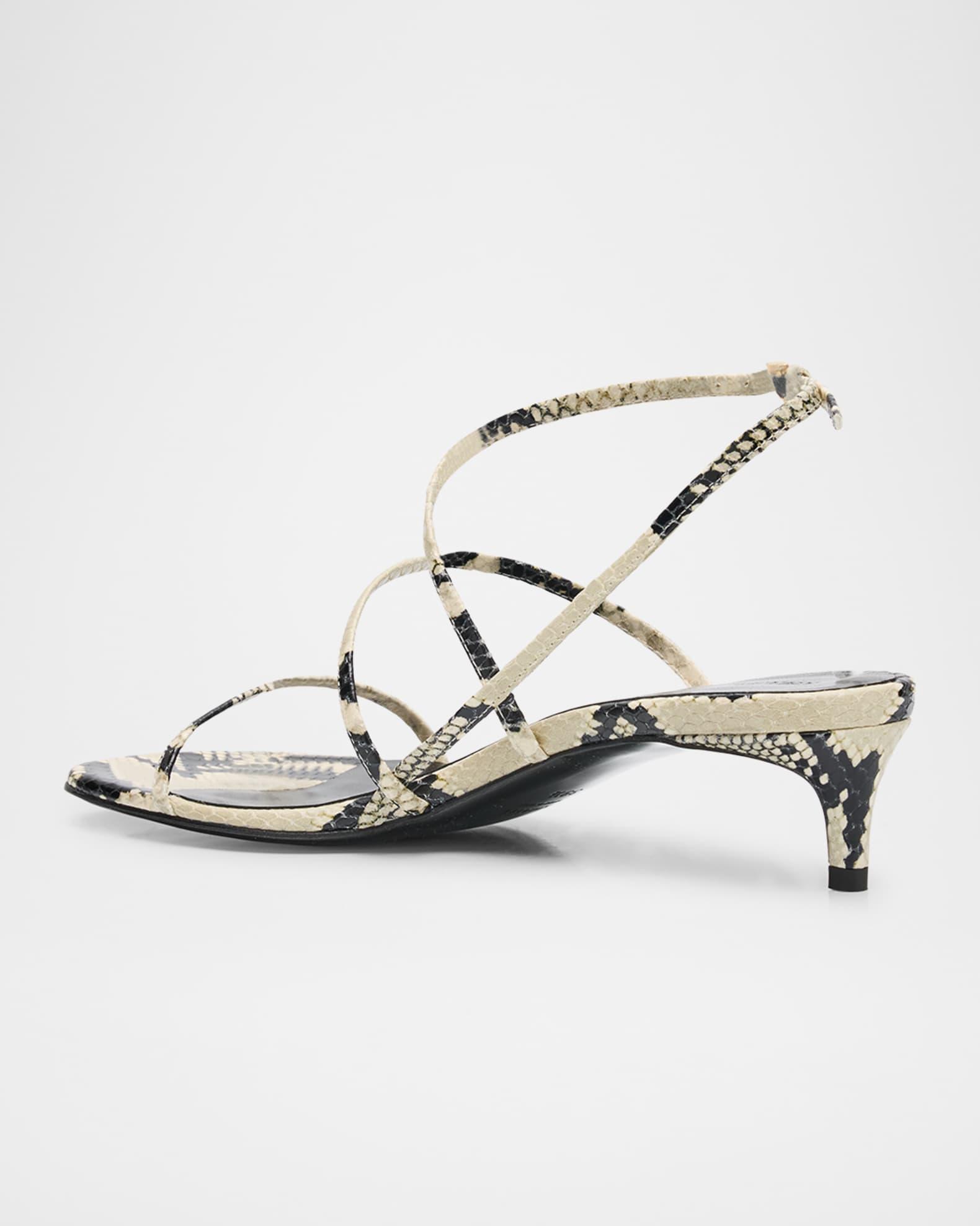 Strappy Python-Embossed Kitten Sandals Product Image