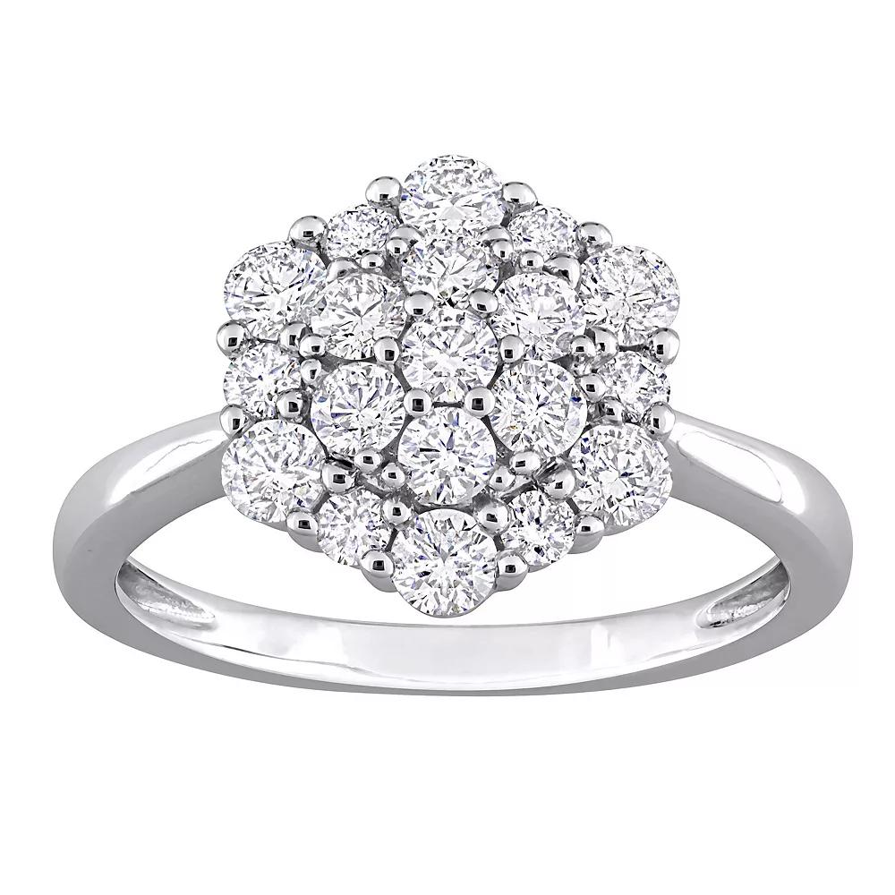 Stella Grace 10k White Gold 1 Carat T.W. Diamond Cluster Engagement Ring, Women's,  Product Image