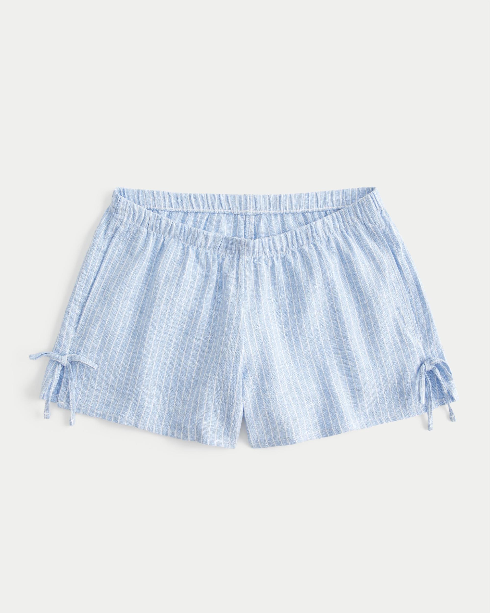 Linen-Blend Side Bow Soft Shorts Product Image