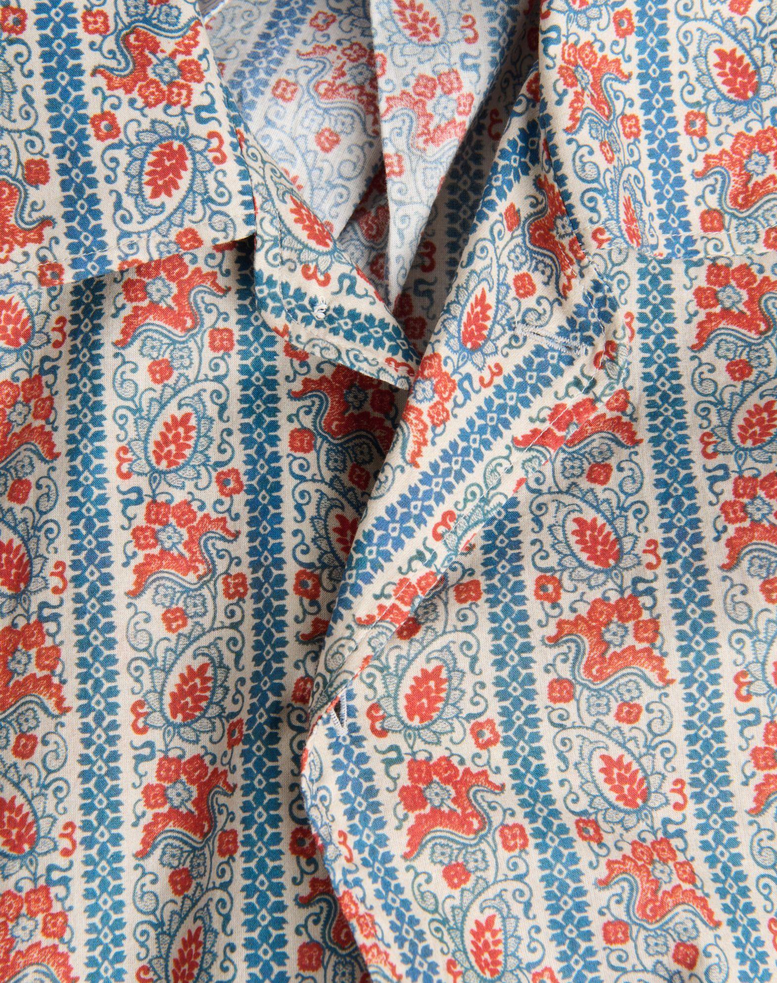 Cotton Muslin Pajama Shirt With Voyage Imaginaire Print Product Image