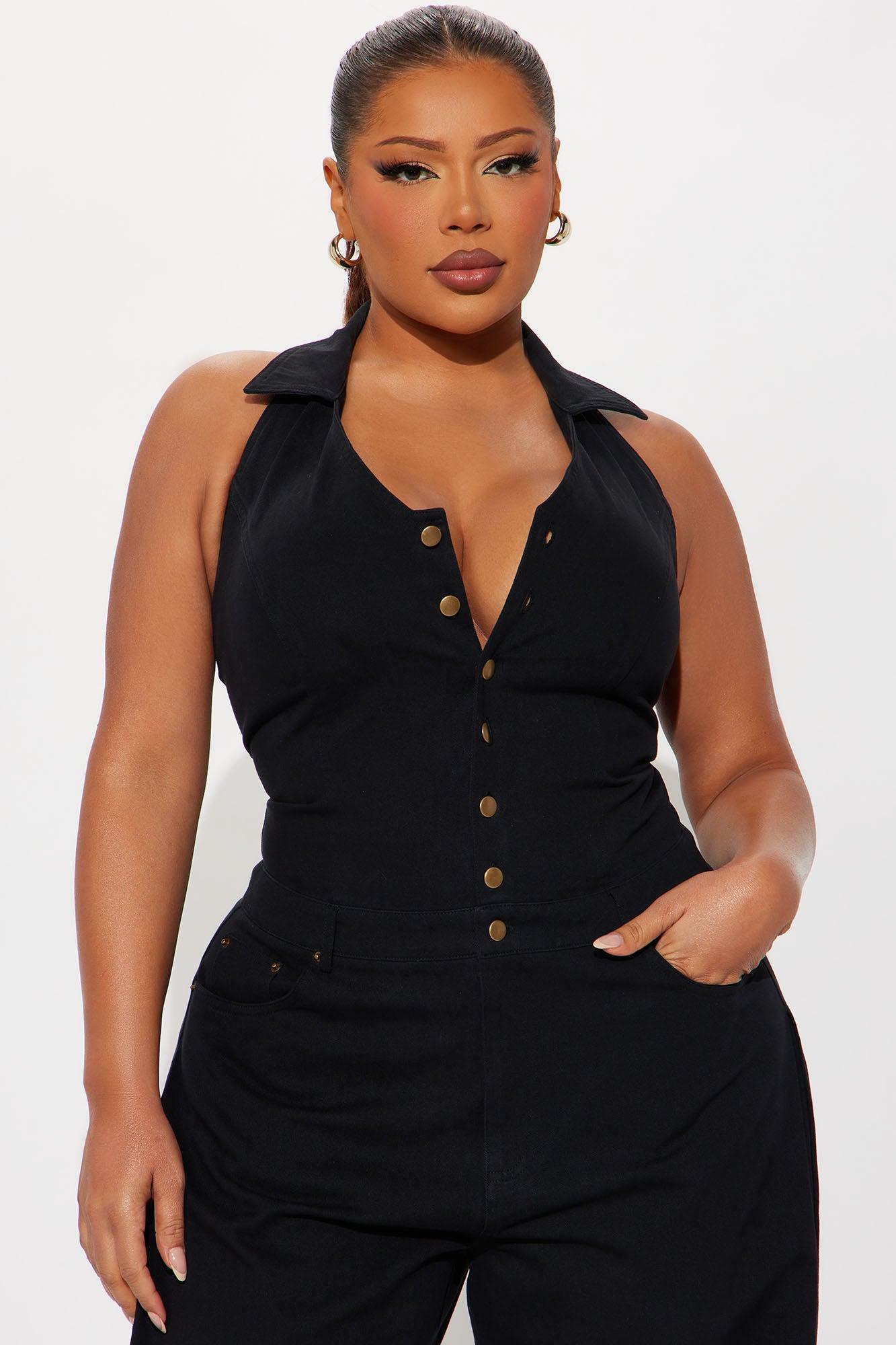 Alexis Barrel Leg Jumpsuit - Black Product Image