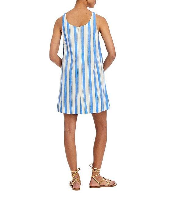 Mestiza New York Mercedes Linen Blend Santorini Stripe Scoop Neck Sleeveless Dress Product Image