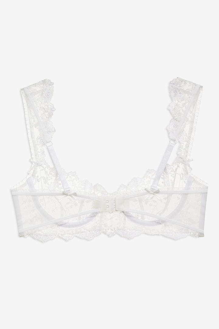 Lattice Bows Underwire Bra — White Product Image