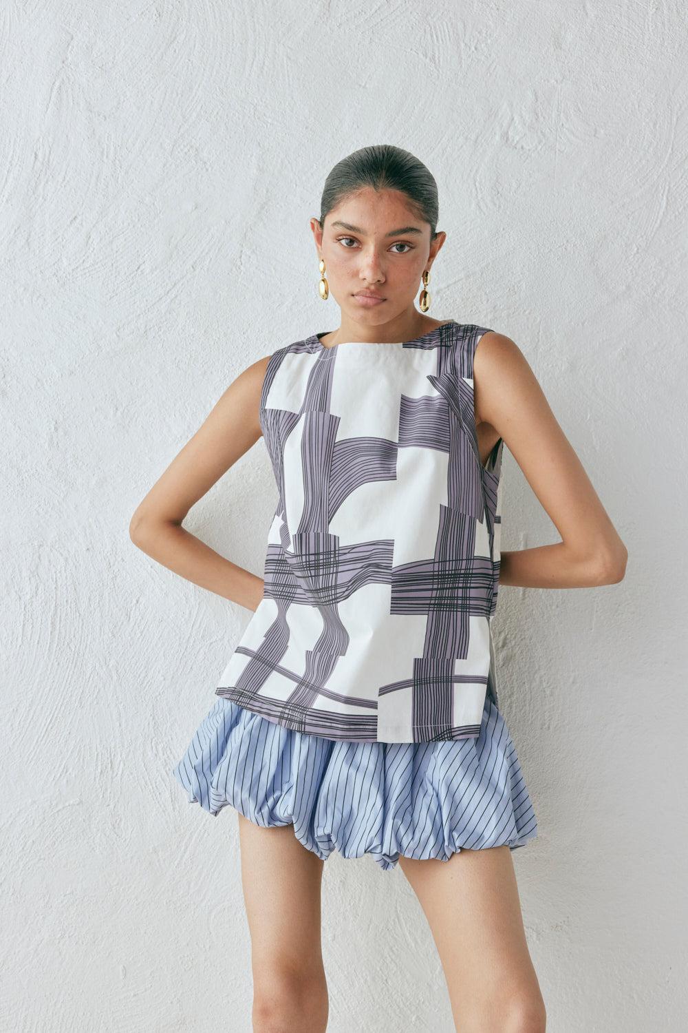 Remy Skort Blue Stripe Product Image