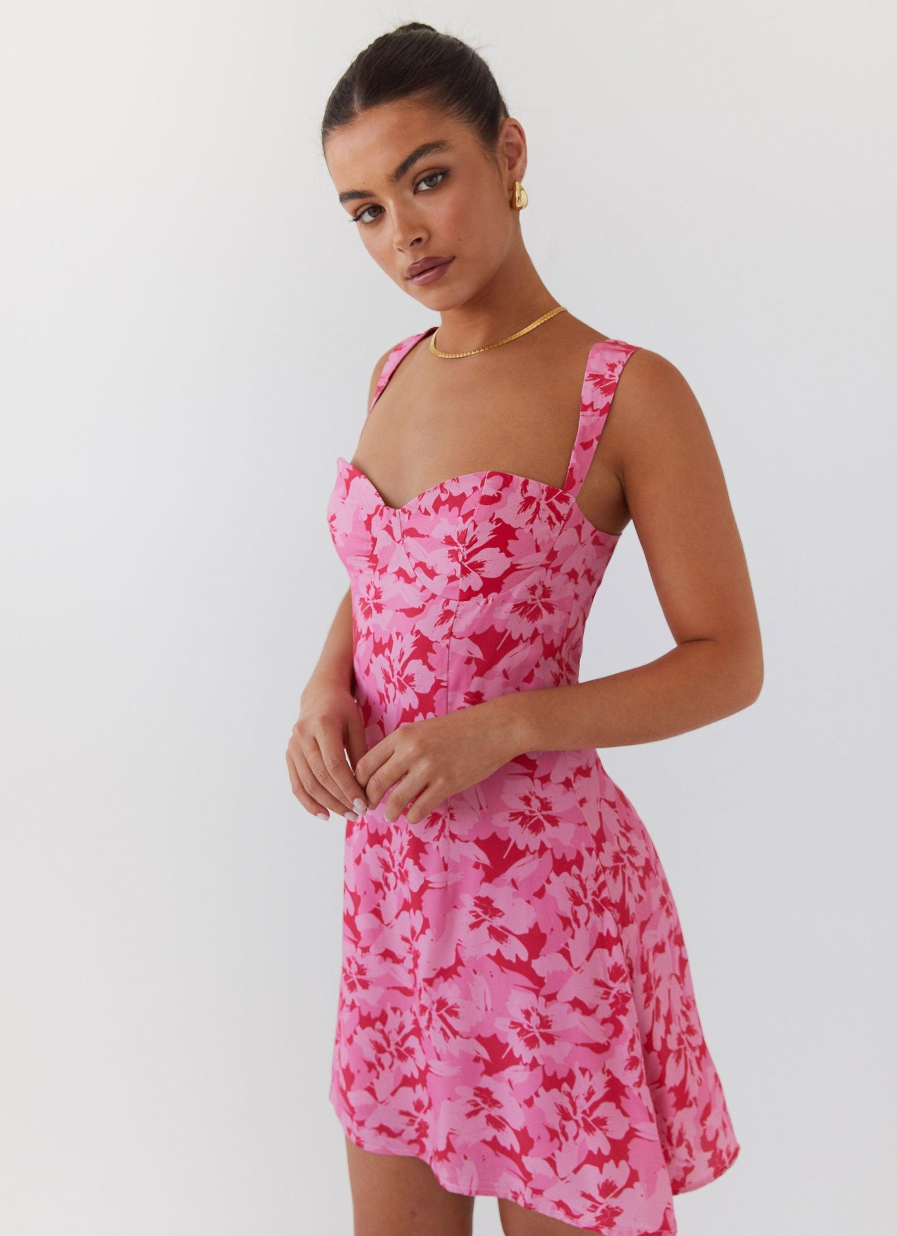 Kiah Bustier Mini Dress - Cherry Blossom Product Image