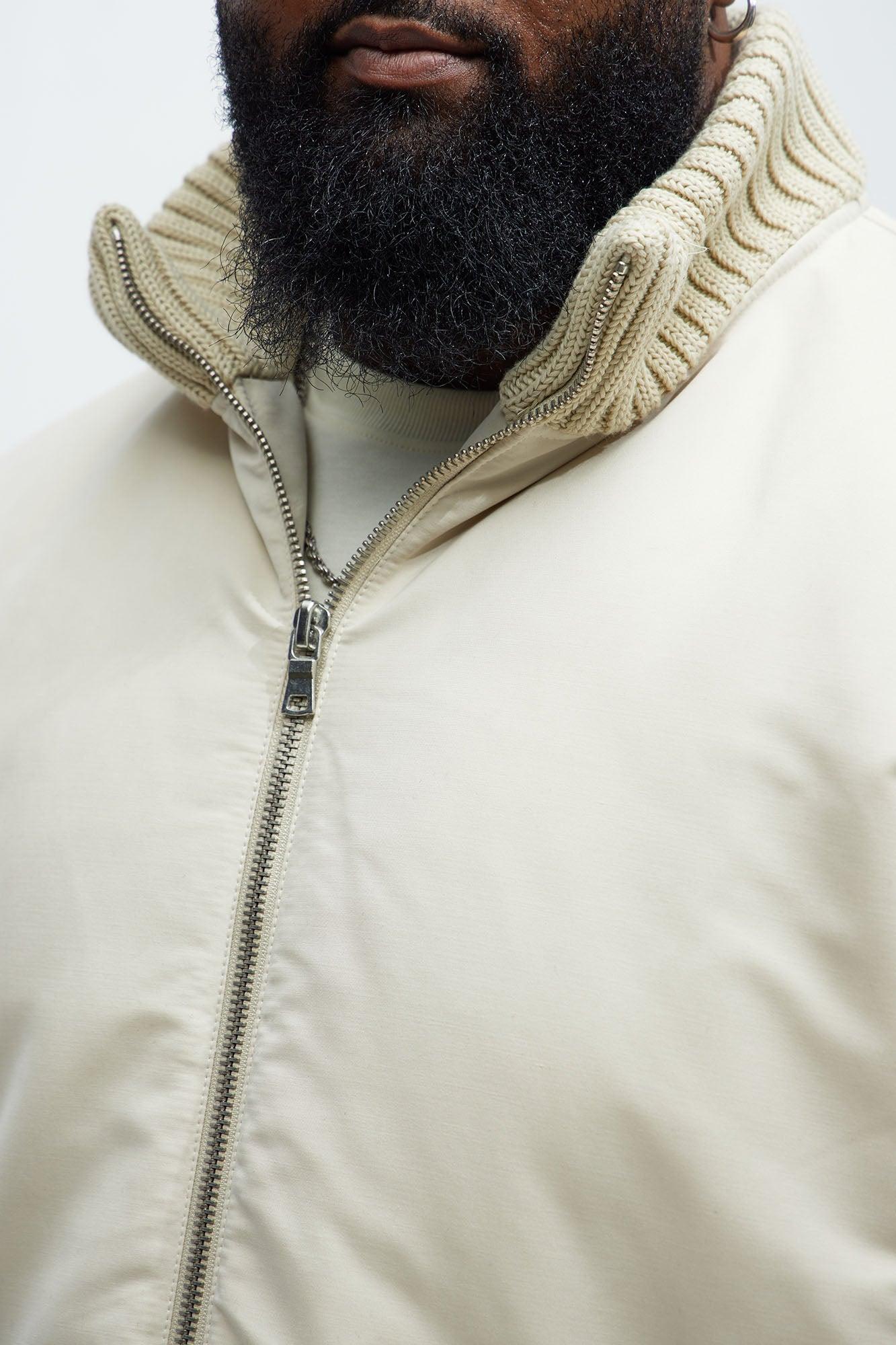 Back To U Bomber Jacket - Beige Product Image