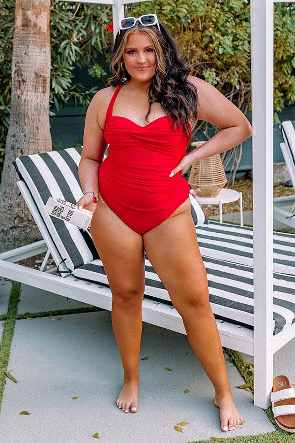 Beach Tower One Piece Swimsuit in Red Curves Product Image