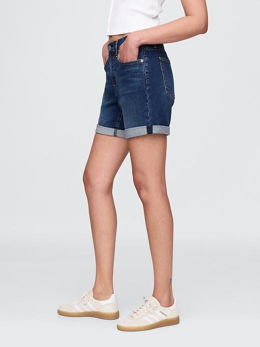 5" Mid Rise Denim Girlfriend Shorts Product Image