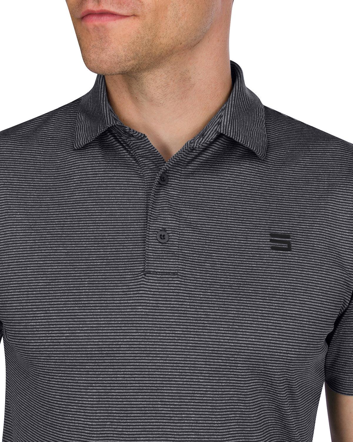 Three Sixty Six Men’s Thin-Striped Golf Polo Shirt Male Product Image