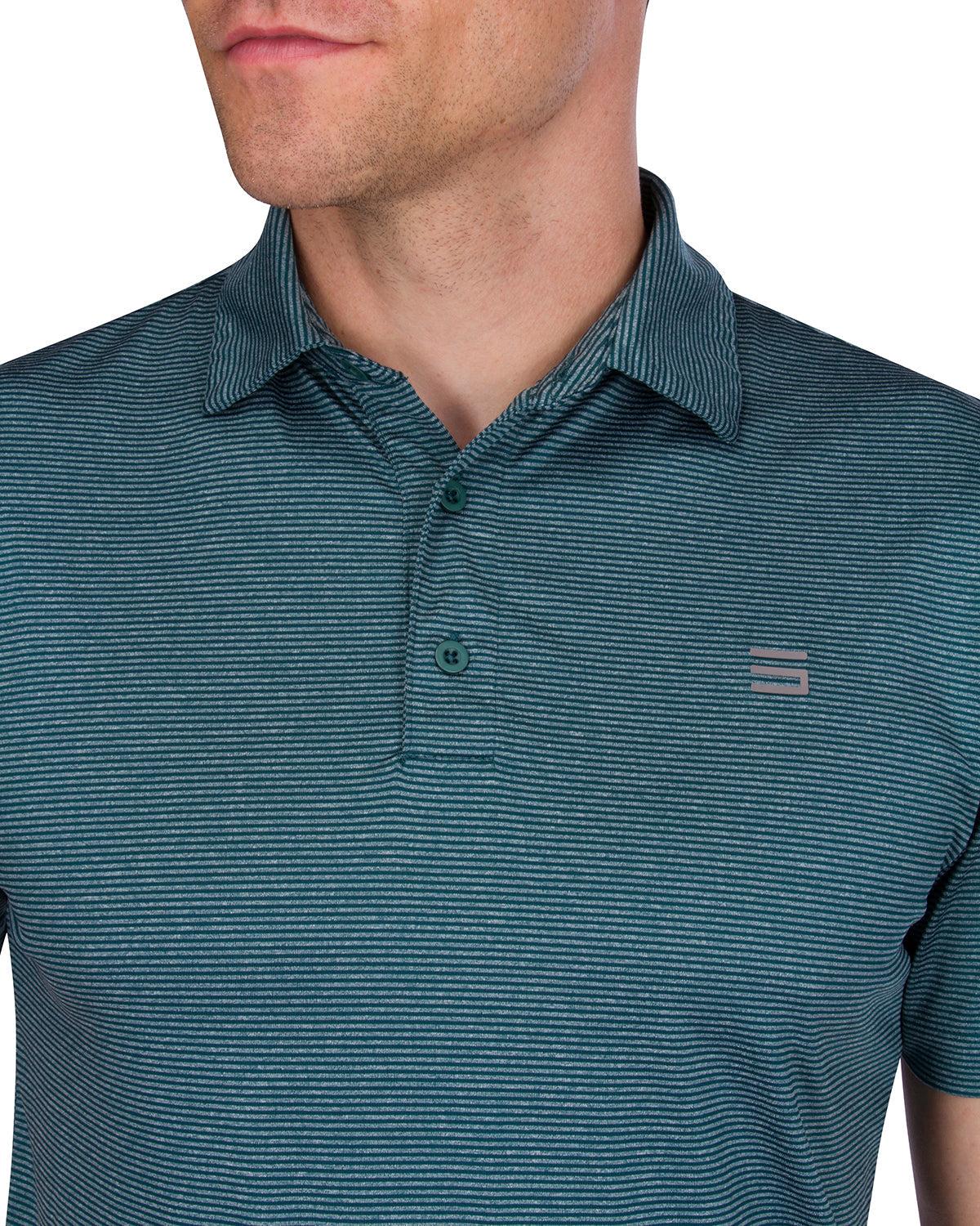 Three Sixty Six Men’s Thin-Striped Golf Polo Shirt Male Product Image