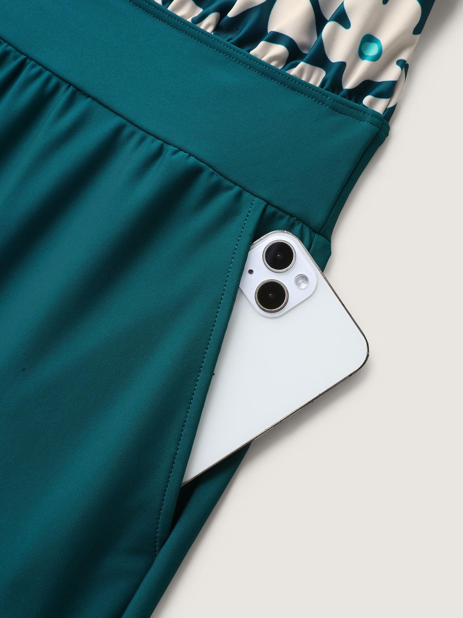 Floral Print Contrast One-Piece Swimsuit Female Product Image