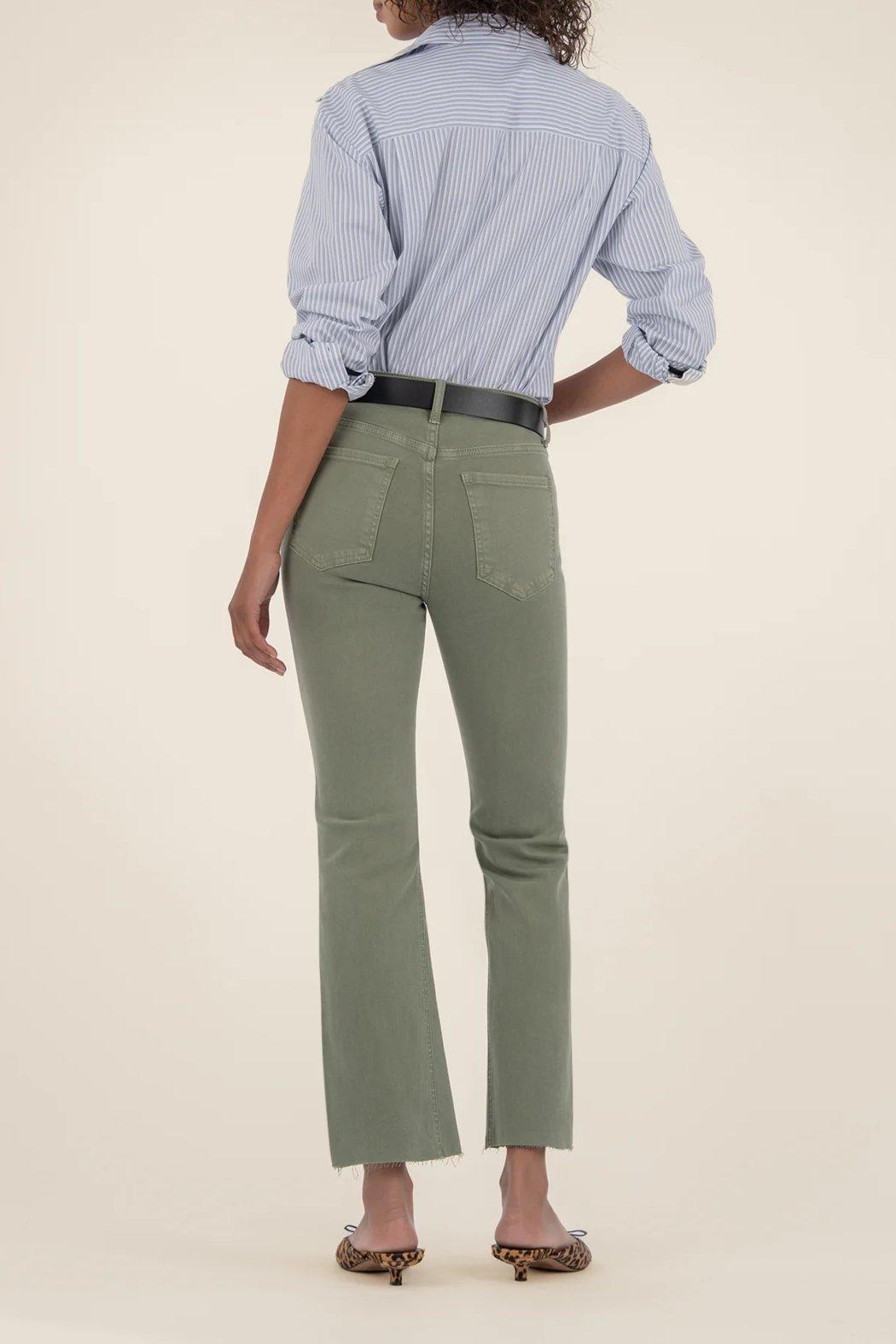 Kelsey High Rise Ankle Flare- Sage Green Product Image