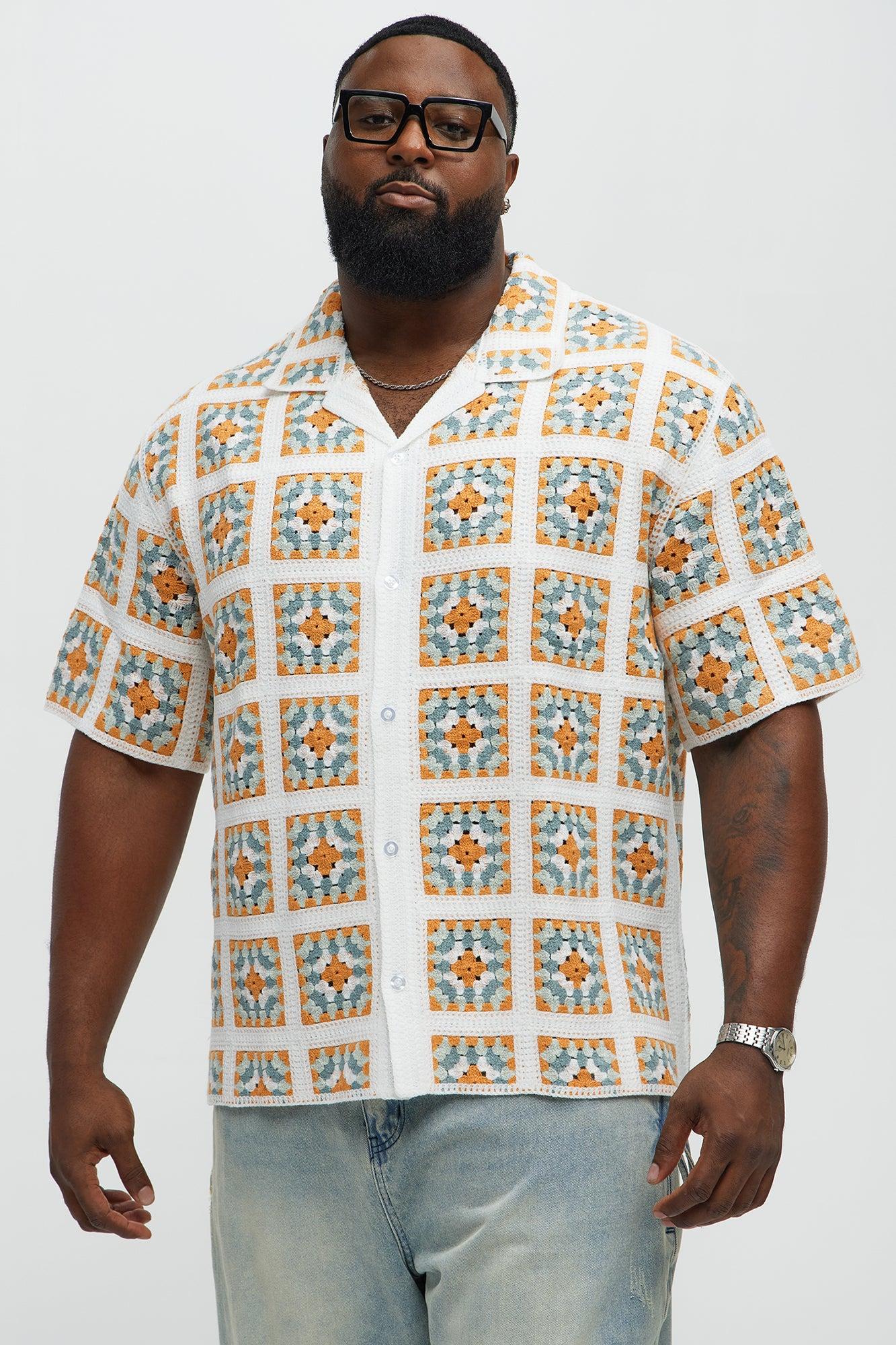 Nolan Textured Shirt - White/combo Male Product Image