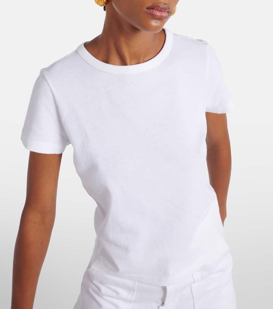 KHAITE Womens White Mae Brand-patch Cotton-jersey T-shirt In Cream Product Image