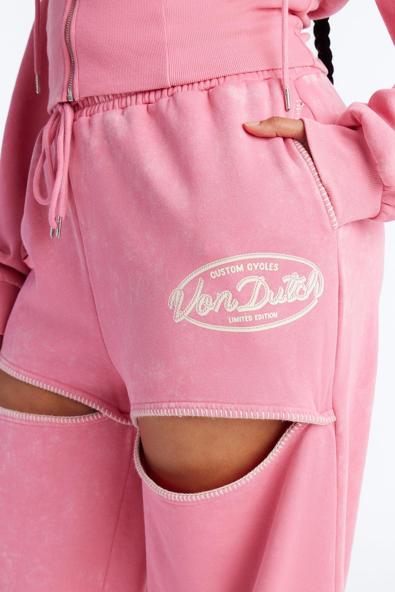 Von Dutch Washed Faded Love Pants - Pink Female Product Image