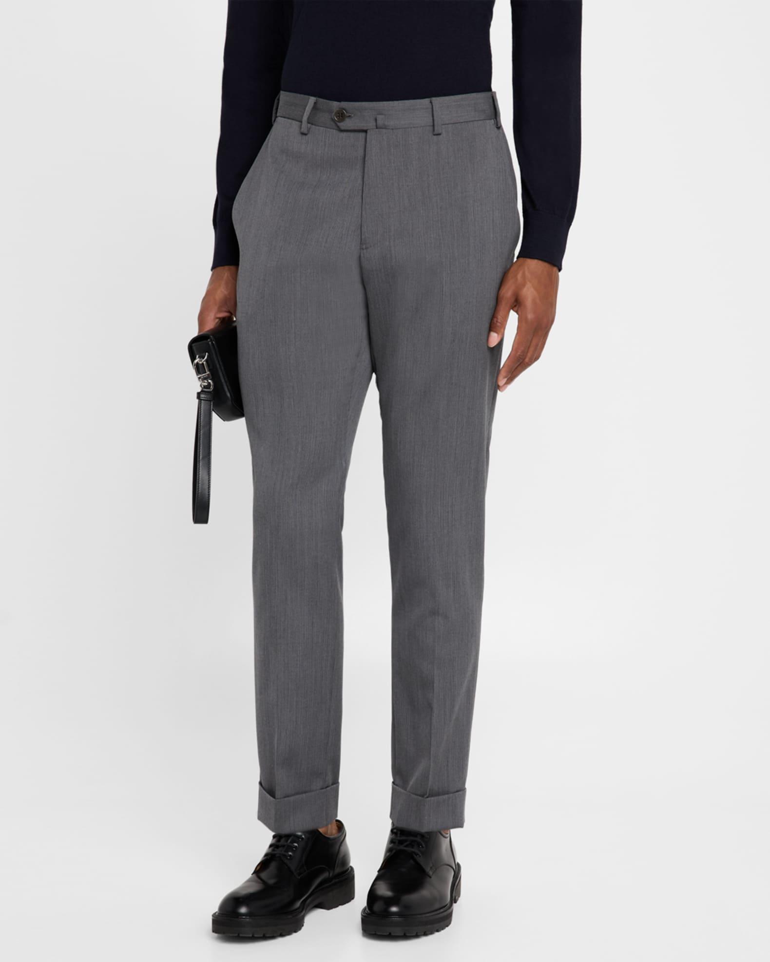 Men's Wool Tonal Stripe Trousers Product Image