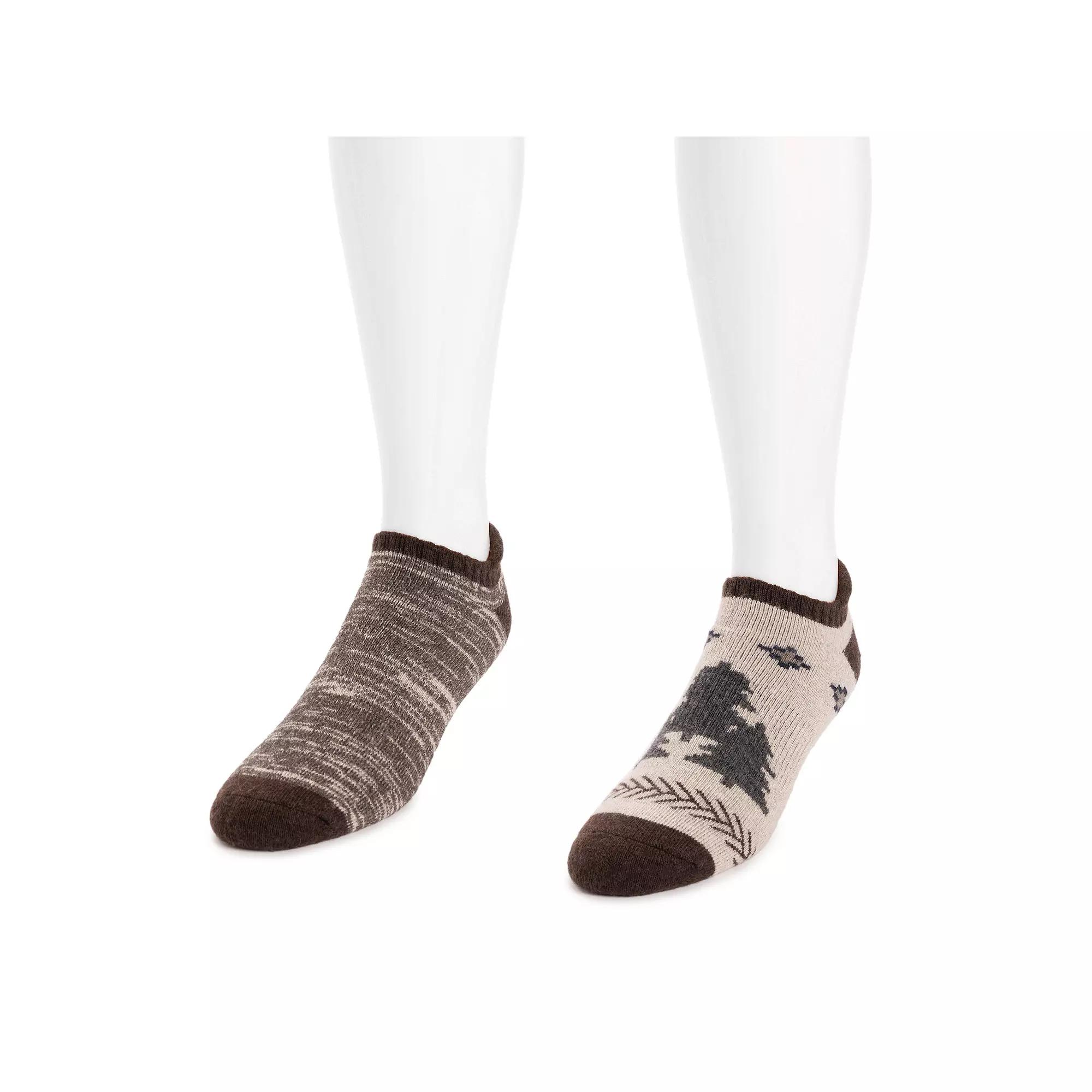 Mens MUK LUKS 2-Pack No Show Wool Blend Socks, White Product Image