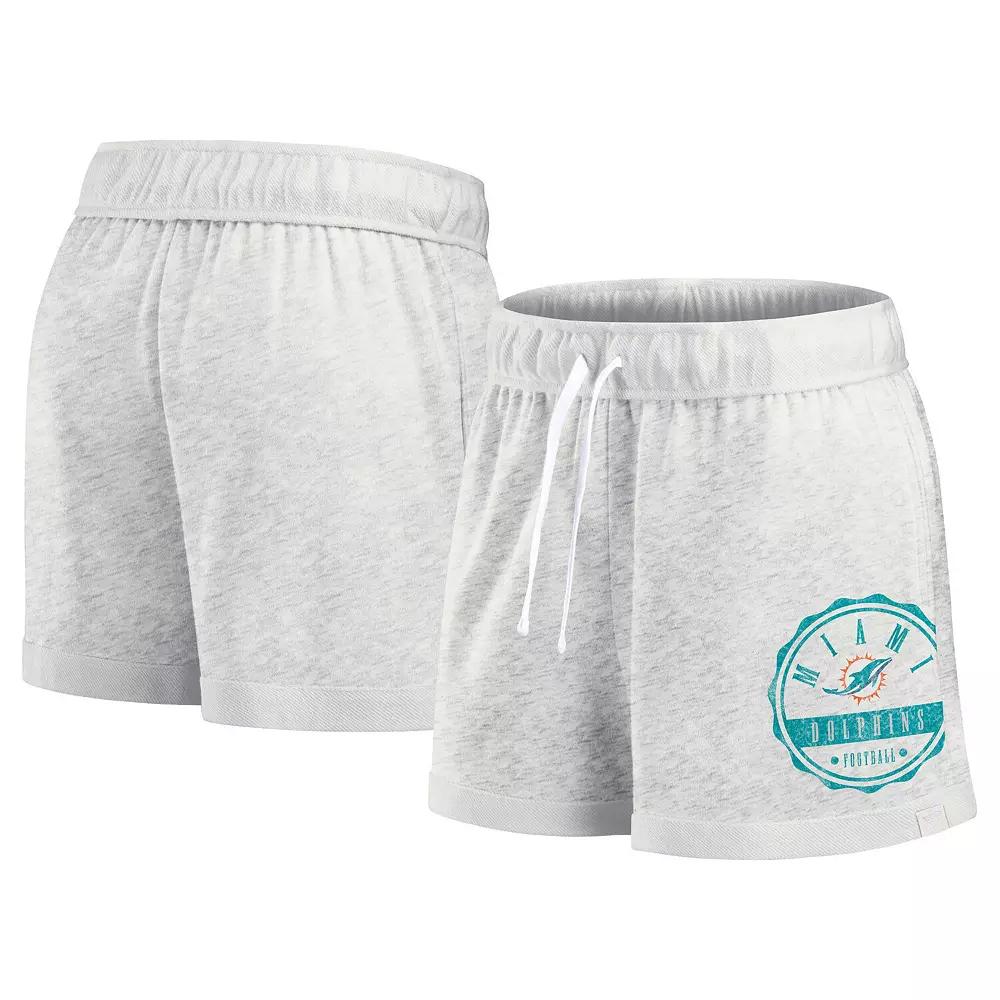 Women's Fanatics Oatmeal Miami Dolphins Vintage Badge Shorts,  Product Image