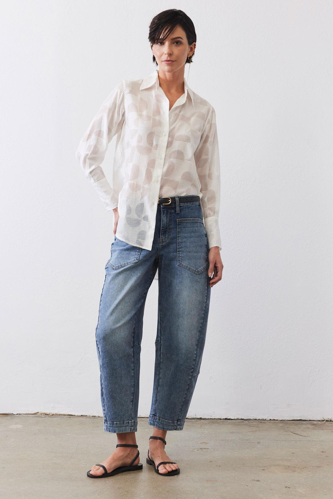 The Slouchy Denim Pants Product Image