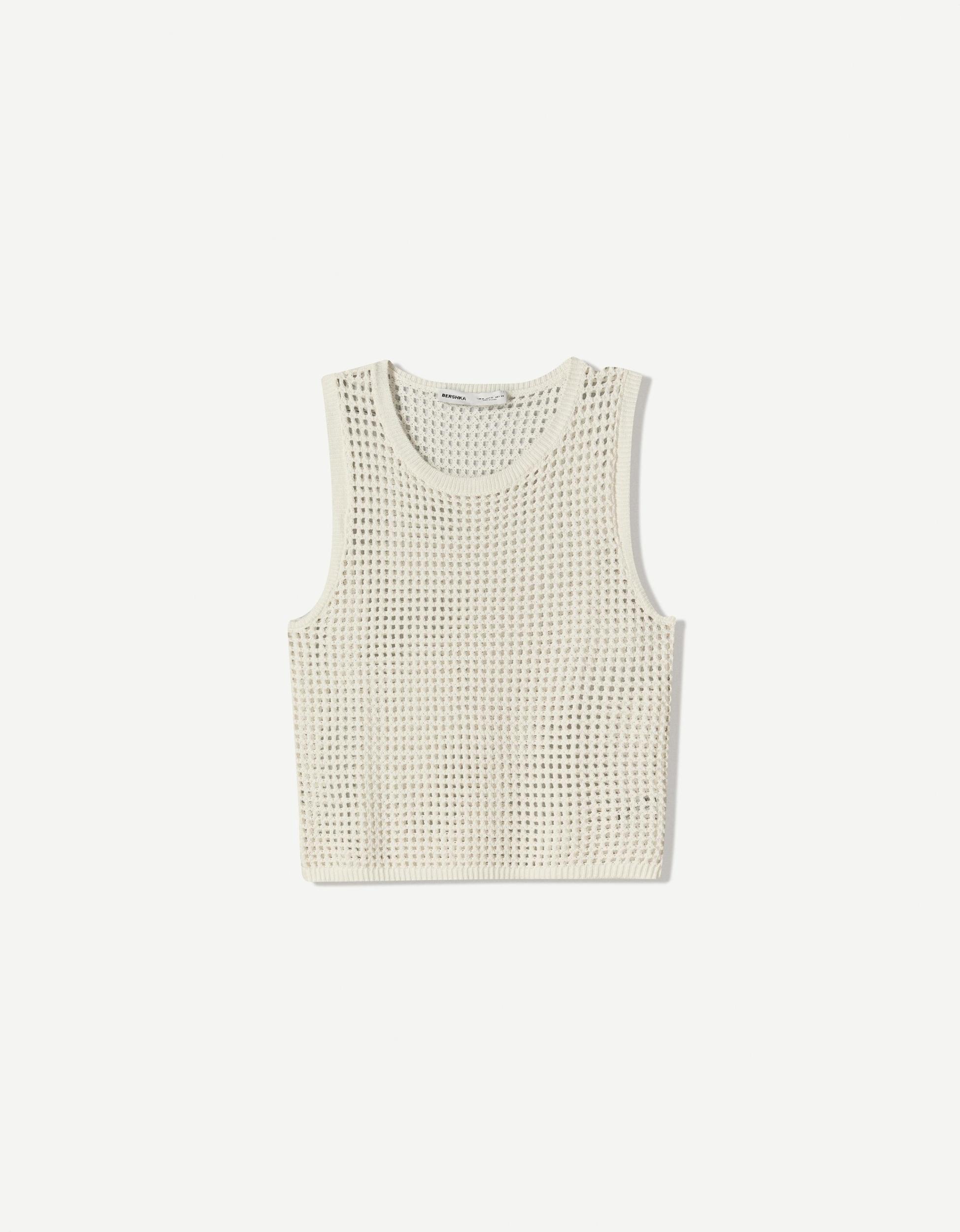 Mesh sleeveless t-shirt Product Image
