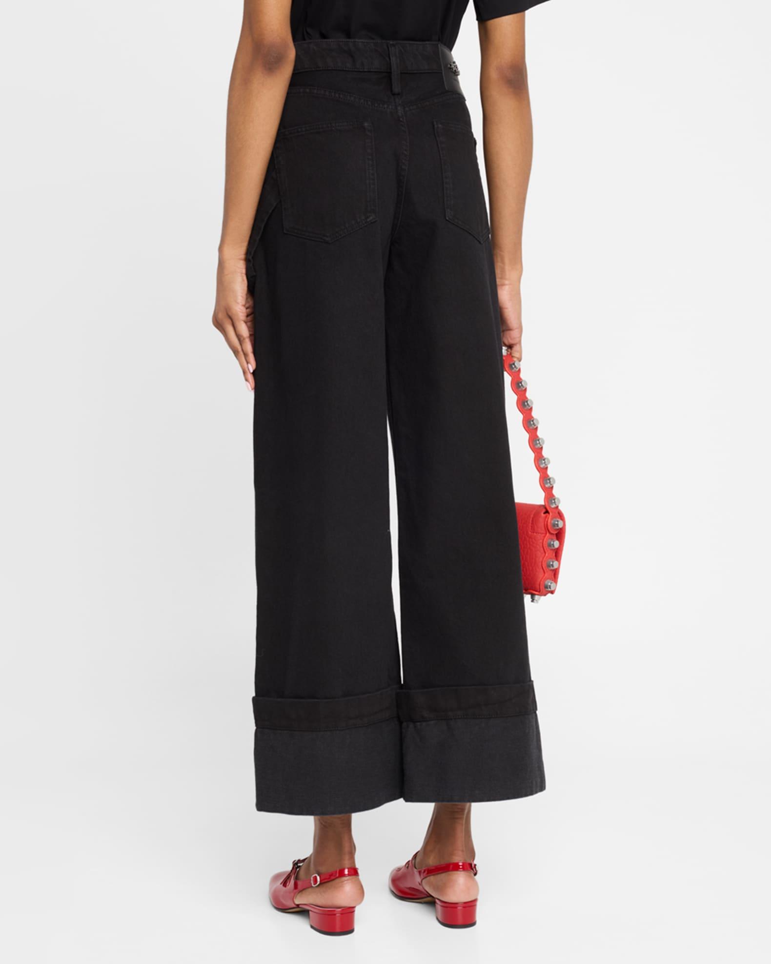 Straight-Leg Cuffed Boyfriend Jeans Product Image