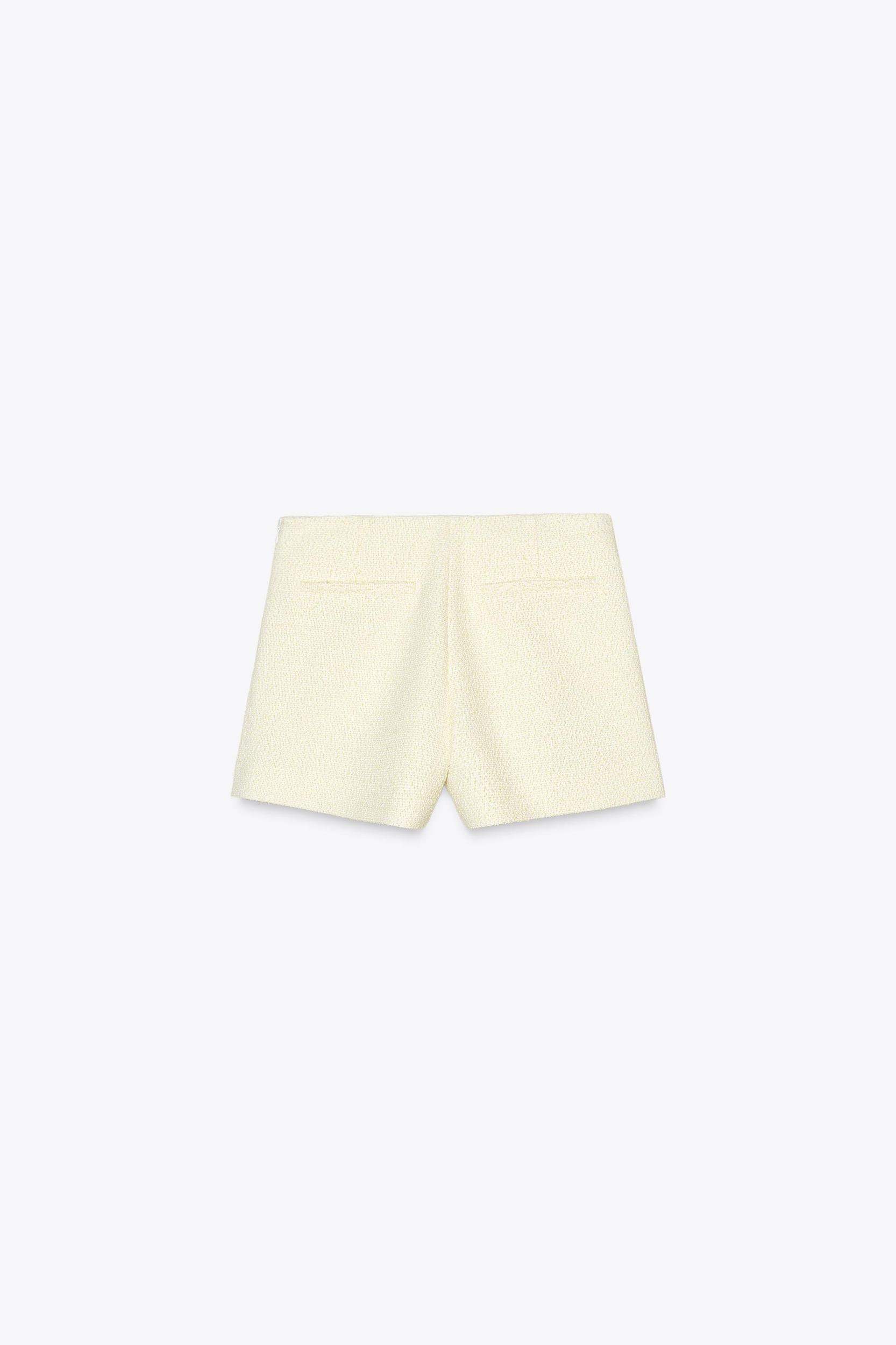 TEXTURED SHORTS WITH GOLD BUTTONS Product Image