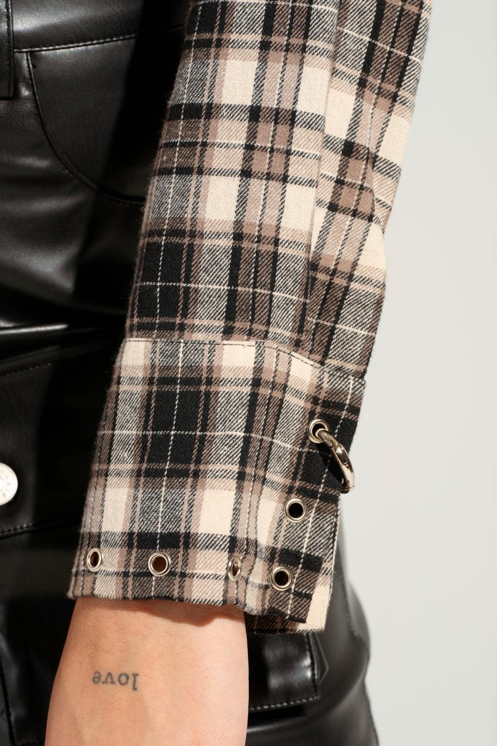 MISS PERFECT PLAID BUTTON DOWN Product Image