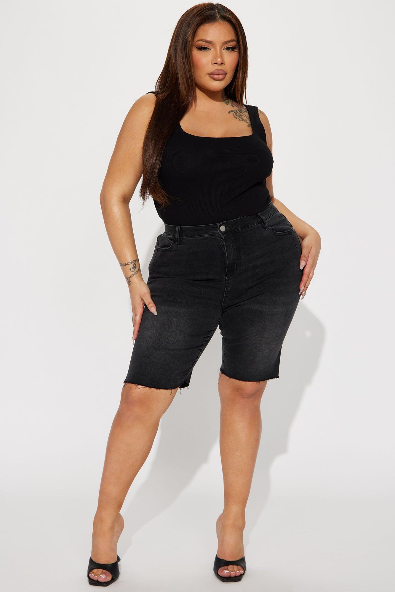 On The Daily Stretch Denim Bermuda Shorts - Black Product Image