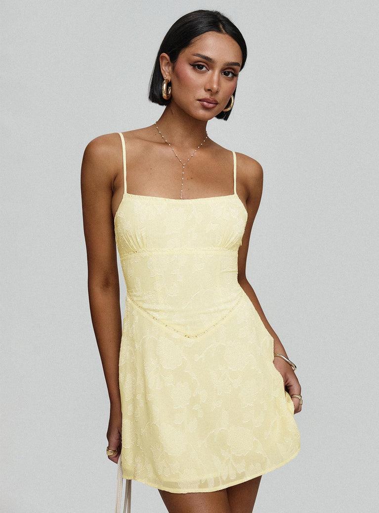 South Of France Mini Dress Yellow Product Image