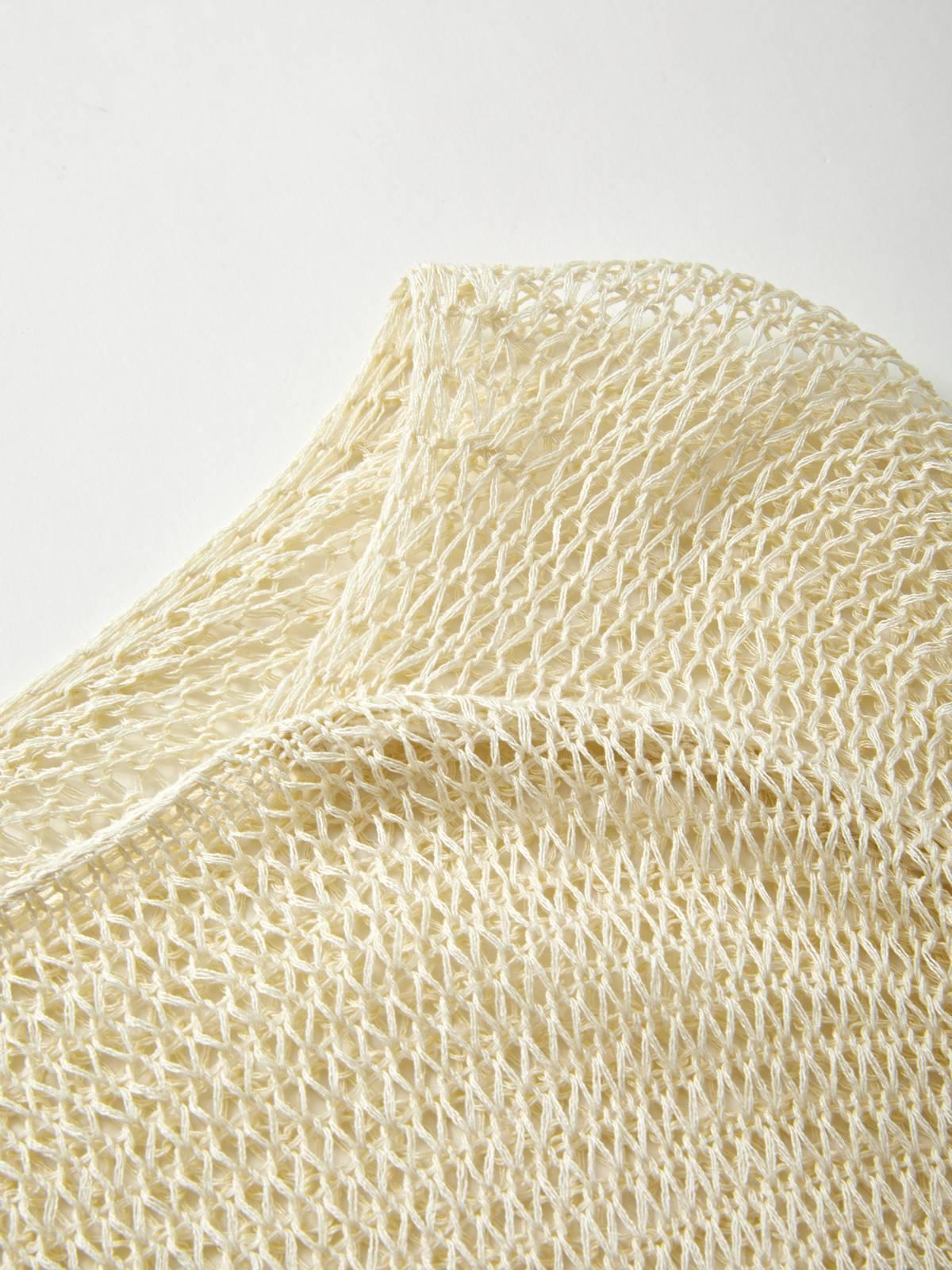 Oversized Long Sleeve Crochet Knit Top Product Image