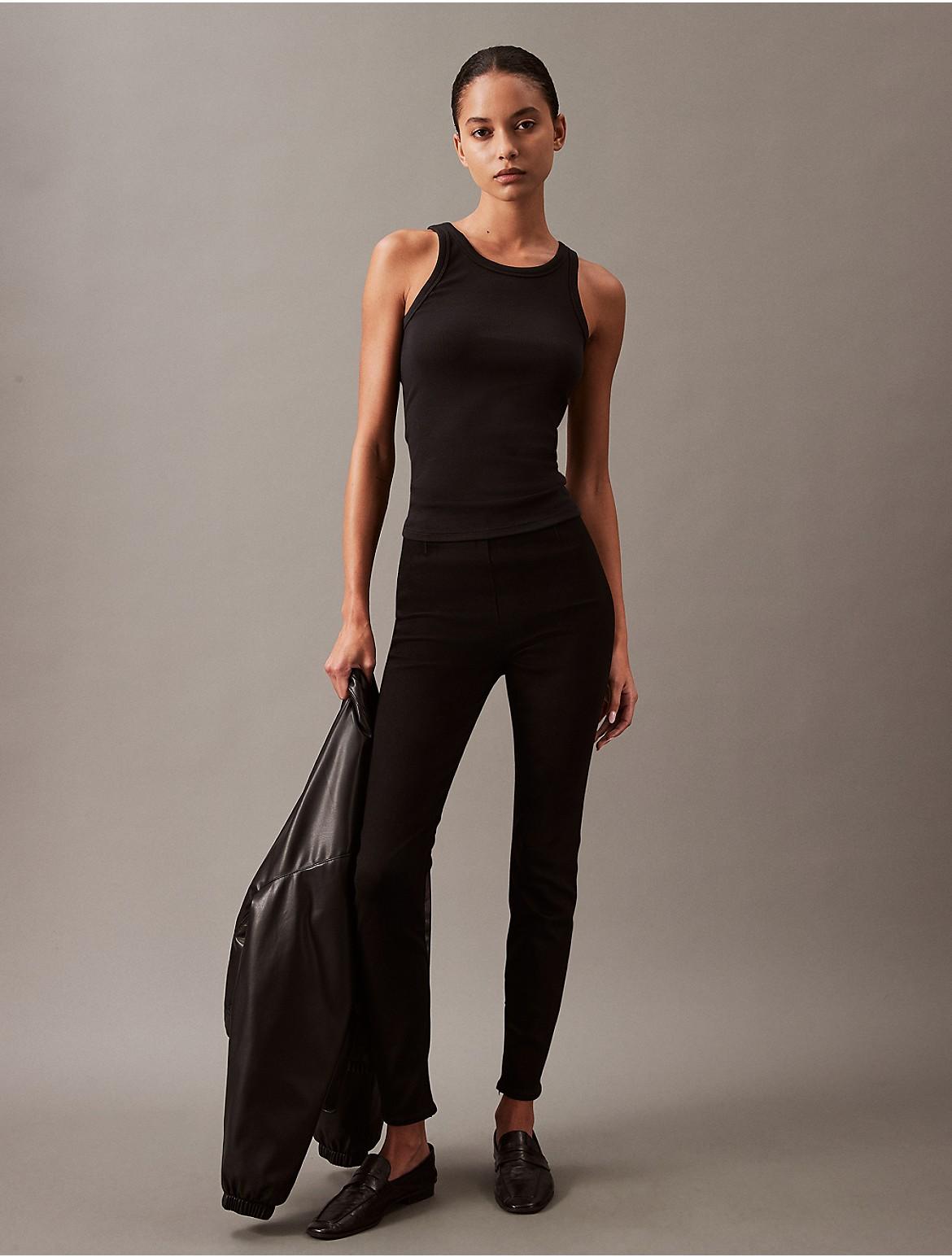 Calvin Klein Womens Sculpt Refined Skinny Denim Pants - Black Product Image