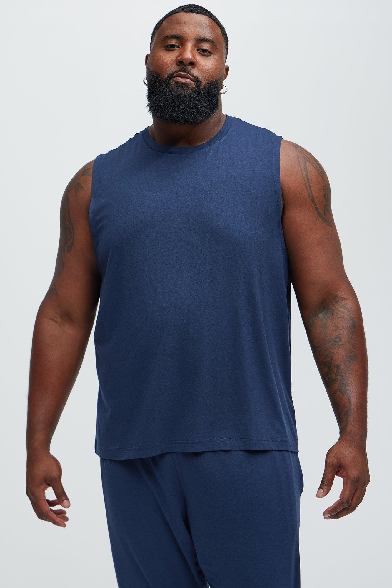 Essential Modal Lounge Sleeveless Muscle Tee - Navy Product Image