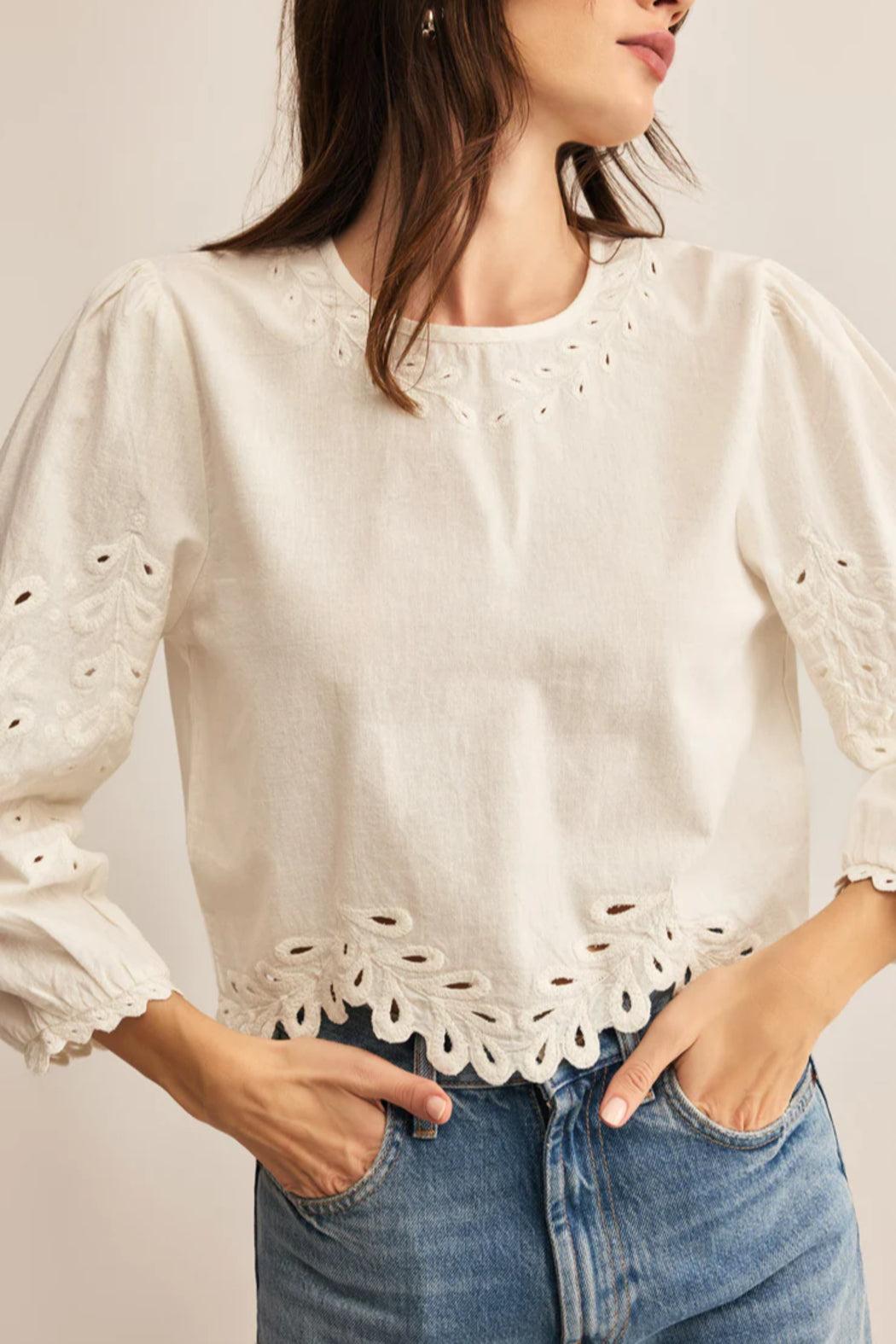 Ambroise Embroidered Linen Top Product Image