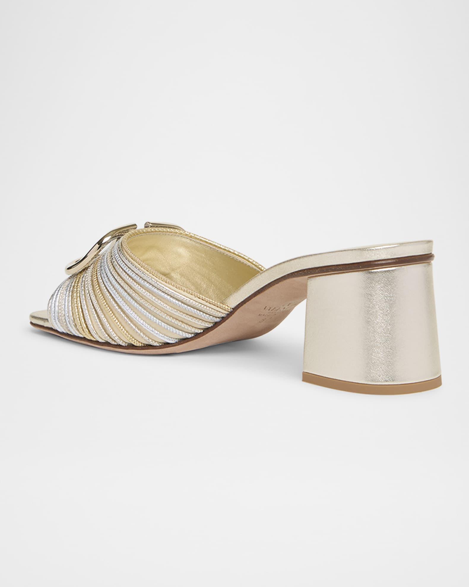 VLogo Metallic Medallion Slide Sandals Product Image