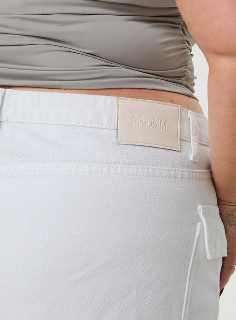 Zakai Cargo Denim Mini Skirt White Denim Curve Product Image